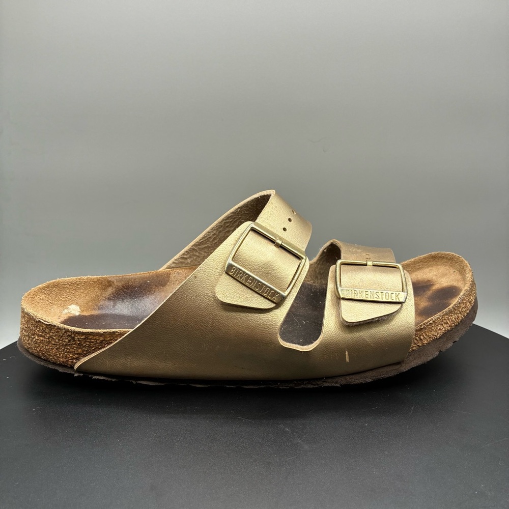 Birkenstock Arizona Birko-Flor Sandals Women’s 10 Gold Cork Footbed